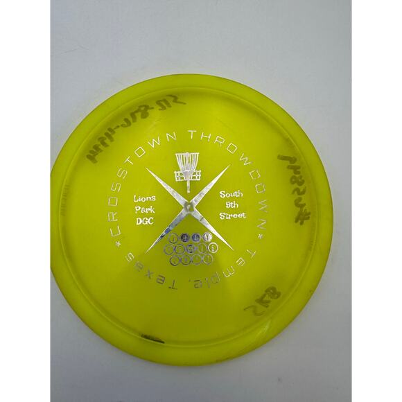 Disc Golf Crosstown Throwdown Event Stamp Distance Driver Disc Yellow - Picture 1 of 2